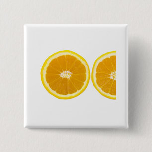 Badge Carré 5 Cm tranche orange