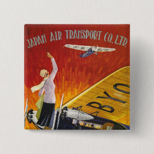 Badge Carré 5 Cm Transport aérien au Japon