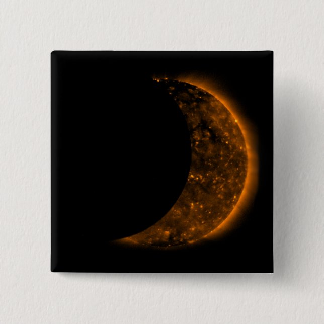 Badge Carré 5 Cm Transport par éclipse solaire (Devant)