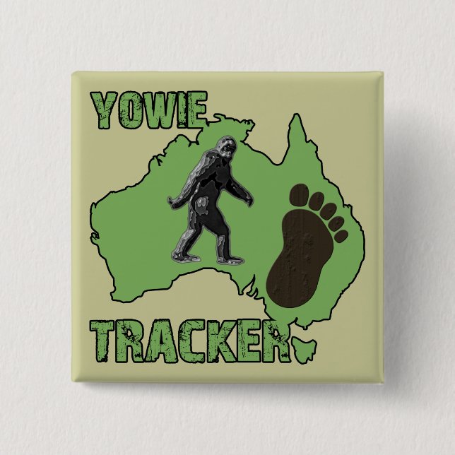Badge Carré 5 Cm Traqueur de Yowie (Devant)
