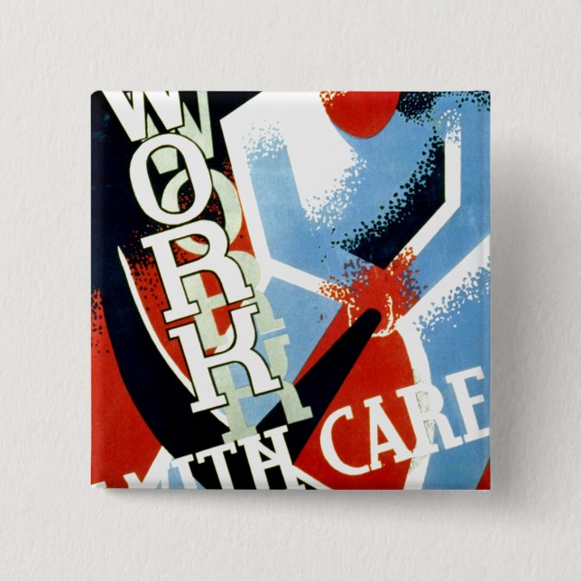 Badge Carré 5 Cm Travail avec soin (Devant)