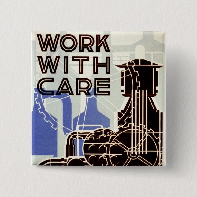 Badge Carré 5 Cm Travail avec soin (Devant)