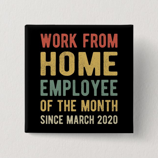 Badge Carré 5 Cm Travail de l'employé à domicile du mois I (Devant)