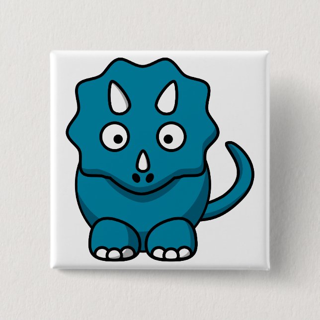 Badge Carré 5 Cm Tricératops (Devant)