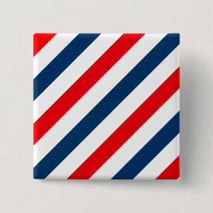 Badge Carré 5 Cm Tricolor Diagonal Stripes (bleu, blanc et rouge)