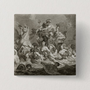 Badge Carré 5 Cm Triumph de Britannia, c.1765 (gravure)