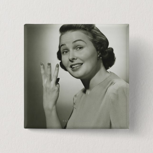 Badge Carré 5 Cm Trois (Devant)