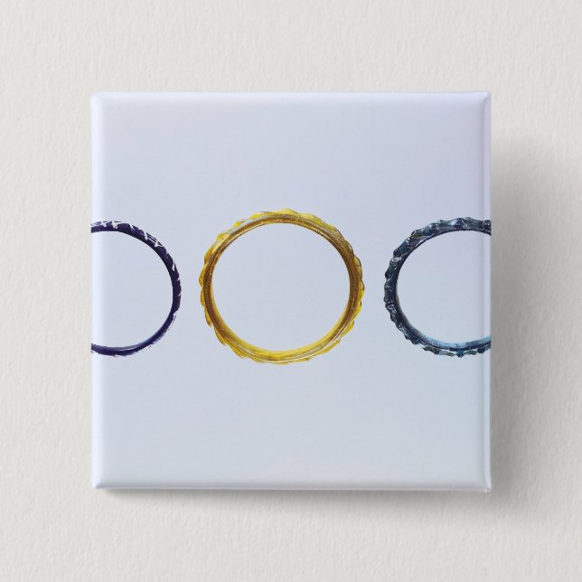 Badge Carré 5 Cm Trois bracelets, de Mathay-Mandeure (Devant)