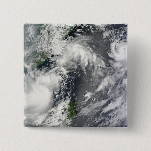Badge Carré 5 Cm Trois fortes tempêtes (Devant)