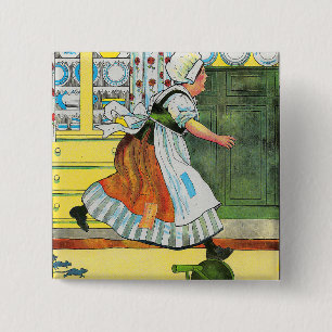 Badge Carré 5 Cm Trois souris aveugle Mère Oie Nourriture rime