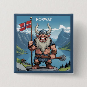 Badge Carré 5 Cm Troll norvégien