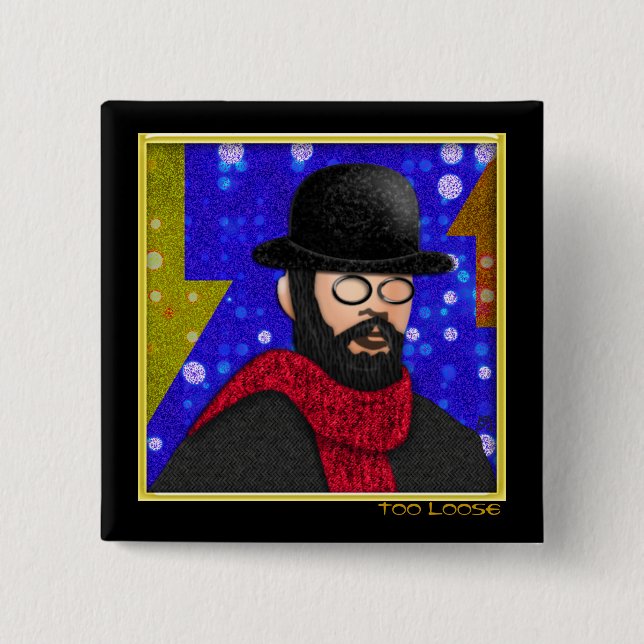 Badge Carré 5 Cm Trop perdu (broche) (Devant)