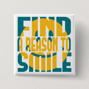 Badge Carré 5 Cm Trouvez une raison de sourire