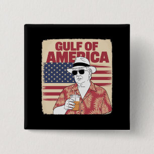 Badge Carré 5 Cm Trump Amérique golfe Mexique Président Trump 