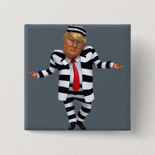 Badge Carré 5 Cm Trump en prison