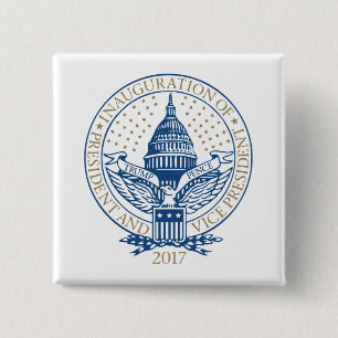 Badge Carré 5 Cm Trump Pence President Inaugural Logo Inauguration