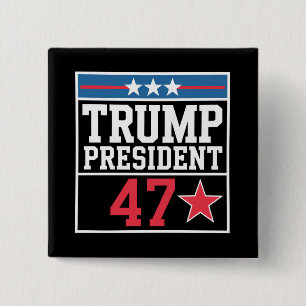 Badge Carré 5 Cm Trump remporte l'élection 2024 Trump a gagné 2024
