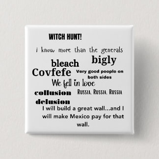 Badge Carré 5 Cm Trump Word Cloud Typographie politique