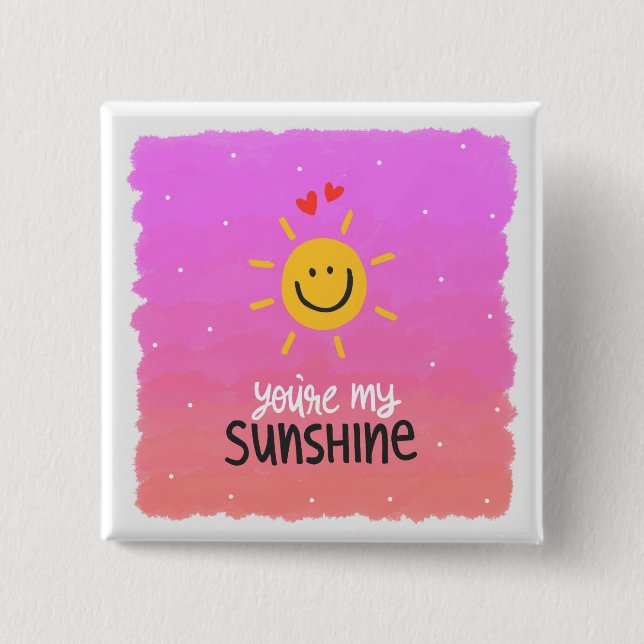 Badge Carré 5 Cm Tu es mon carré de soleil (Devant)
