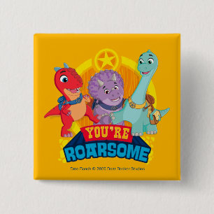 Badge Carré 5 Cm Tu es Roarsome   Dino Ranch