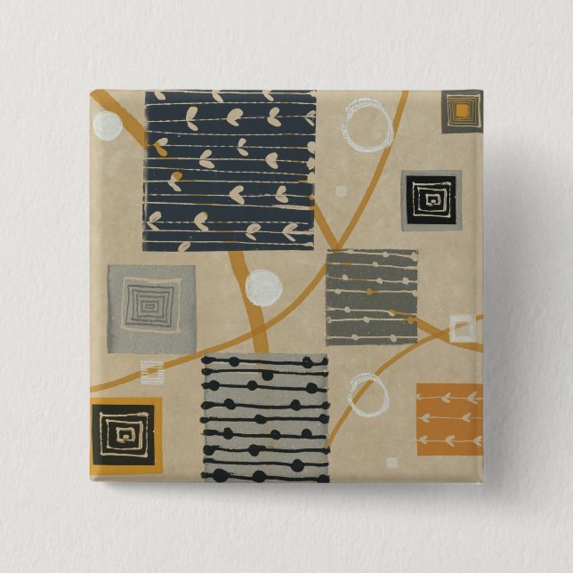 Badge Carré 5 Cm Tuiles graphiques (Devant)