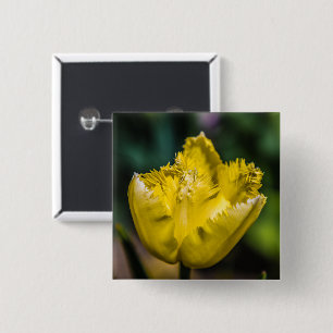Badge Carré 5 Cm Tulipe jaune