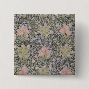 Badge Carré 5 Cm Tulipes, marguerites et chèvrefeuille