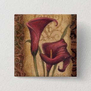 Badge Carré 5 Cm Tulipes rouges I