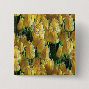 Badge Carré 5 Cm Tulips Sunshine Yellow