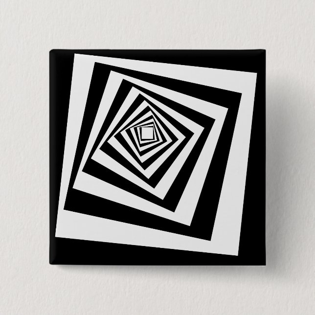 Badge Carré 5 Cm Tunnel de déplacement d'illusion optique (Devant)