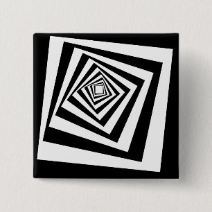 Badge Carré 5 Cm Tunnel de déplacement d'illusion optique