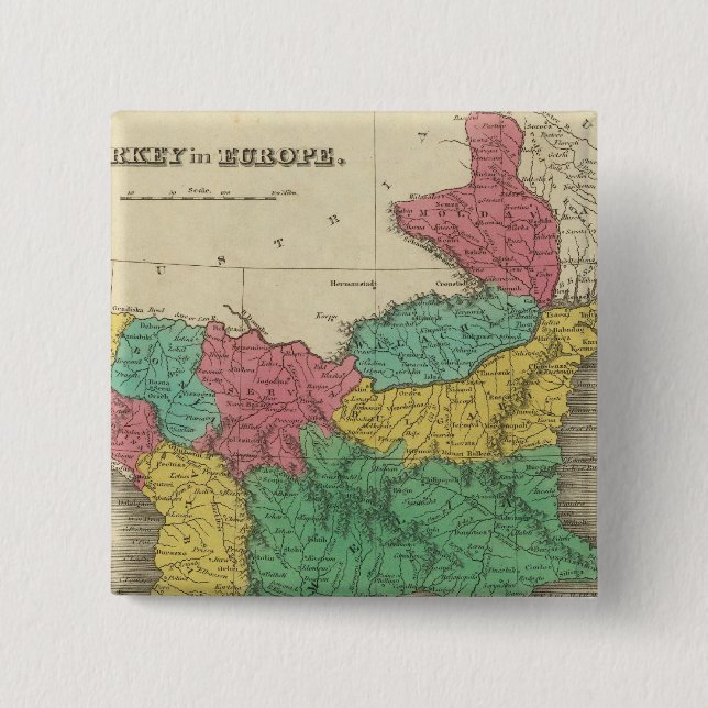 Badge Carré 5 Cm Turquie en Europe (Devant)
