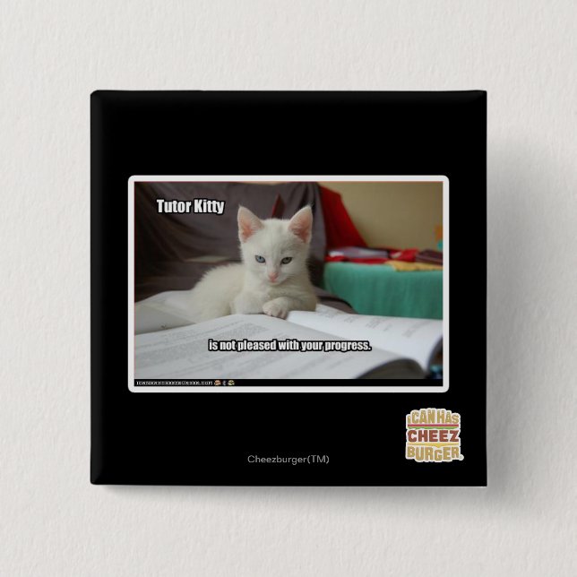 Badge Carré 5 Cm Tuteur Kitty (Devant)