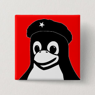 Badge Carré 5 Cm Tux Guevara - customisé