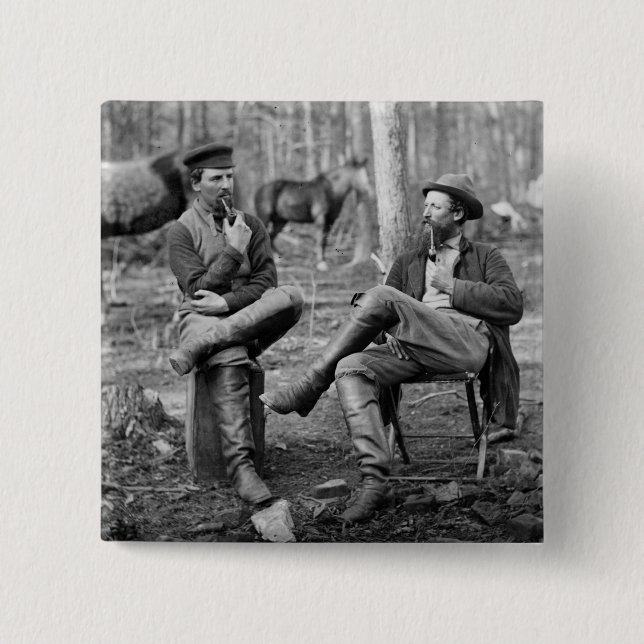 Badge Carré 5 Cm Tuyaux de guerre civile, 1864 (Devant)