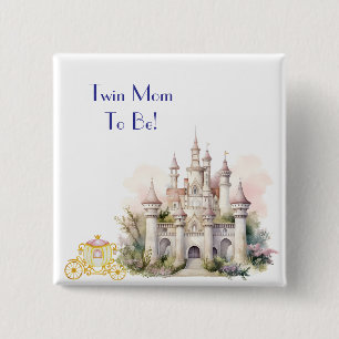 Badge Carré 5 Cm Twin Maman sera un château