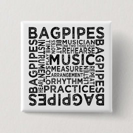 Badge Carré 5 Cm Typographie des tuyaux