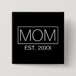 Badge Carré 5 Cm Typographie minimaliste simple | Bouton d'épingle