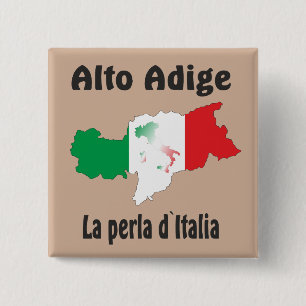 Badge Carré 5 Cm Tyrol du Sud - Alto Adige - Italie - Italia Button