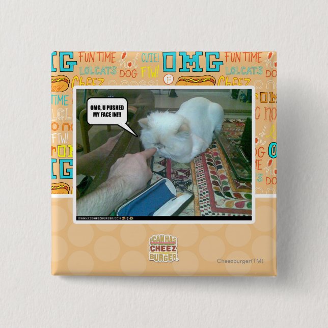 Badge Carré 5 Cm U a poussé mon visage dedans ! (Devant)