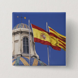 Badge Carré 5 Cm UE, Espagne, Catalogne, Palau de la Generalitat.