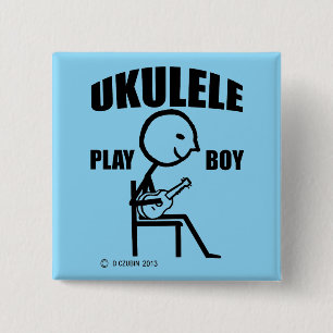 Badge Carré 5 Cm Ukulele Play Boy