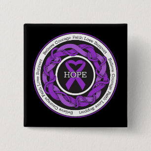 Badge Carré 5 Cm Ulcerative Colitis Hope Intertwined Ribbon