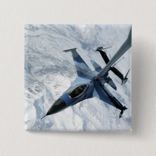 Badge Carré 5 Cm Un agresseur F-16 est en position de contact