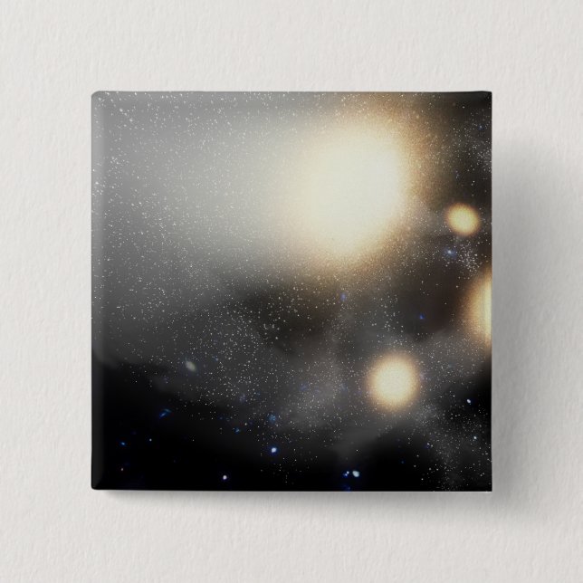 Badge Carré 5 Cm Un amas de galaxies (Devant)
