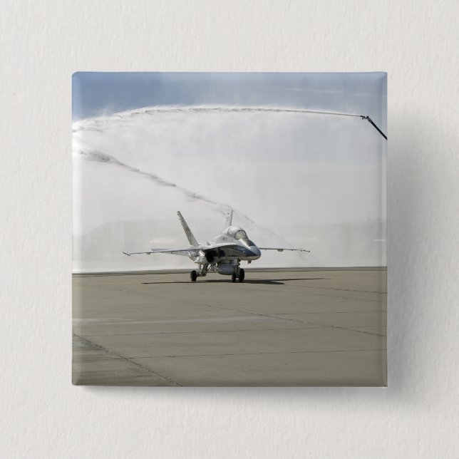 Badge Carré 5 Cm Un avion F-18 (Devant)