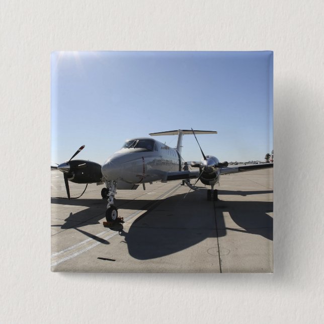 Badge Carré 5 Cm Un avion UC-12F King Air (Devant)