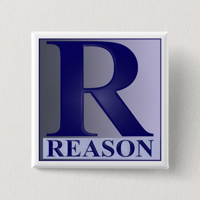 Badge Carré 5 Cm Un bouton de RAISON (Devant)