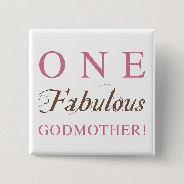 Badge Carré 5 Cm Un cadeau de Godmère fabuleux (Devant)