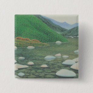 Badge Carré 5 Cm Un coin silencieux dans Moutains